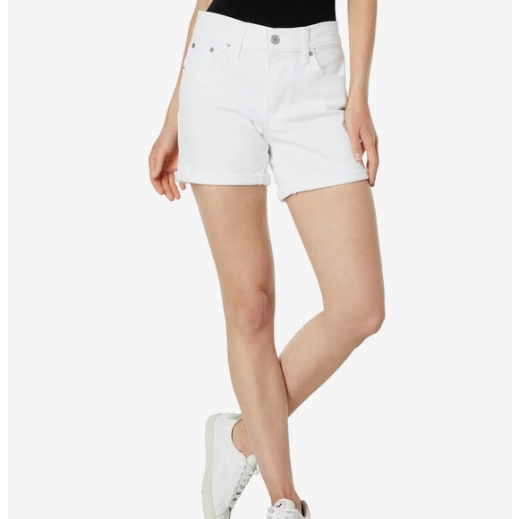 Levi's Strauss Women's Jean SHORTS Mid-Length Denim White Size 10 W 30 NWT Cuff - Picture 1 of 13